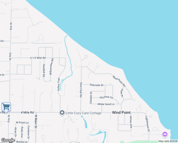 map of restaurants, bars, coffee shops, grocery stores, and more near 5356 Wind Point Road in Wind Point