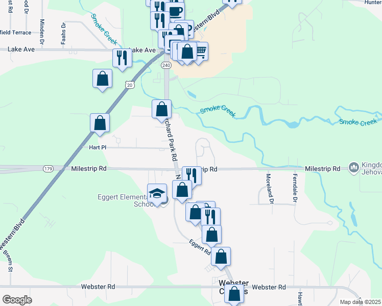 map of restaurants, bars, coffee shops, grocery stores, and more near 20 Provincetown Lane in Orchard Park