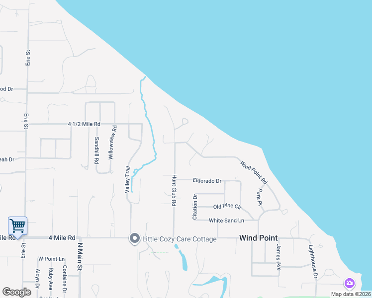 map of restaurants, bars, coffee shops, grocery stores, and more near 5356 Wind Point Road in Wind Point