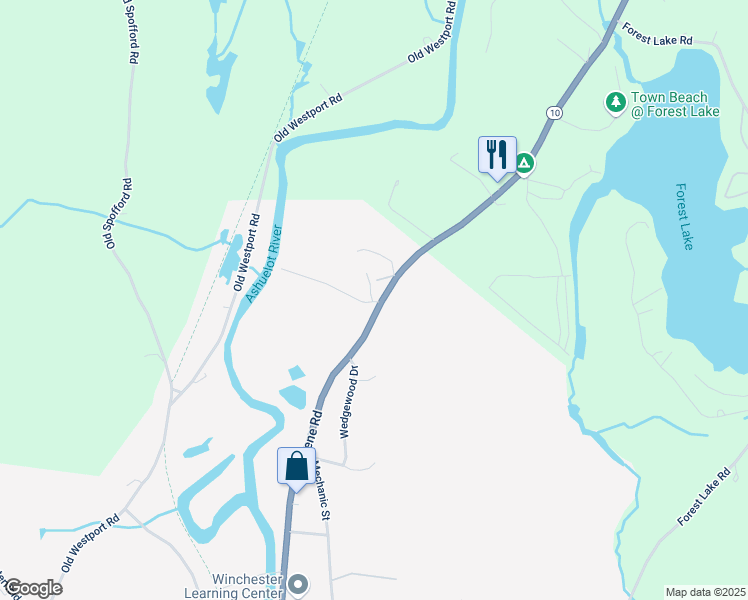 map of restaurants, bars, coffee shops, grocery stores, and more near 20 Tamarack Circle in Winchester