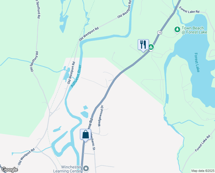 map of restaurants, bars, coffee shops, grocery stores, and more near 20 Tamarack Circle in Winchester
