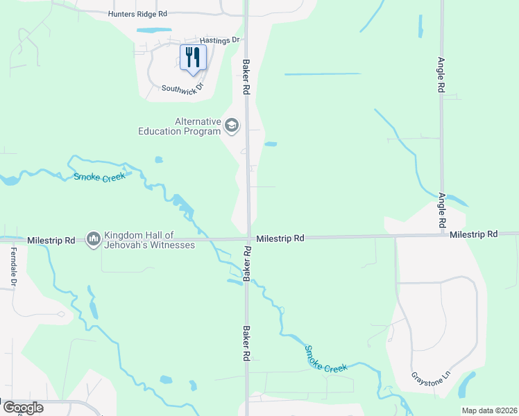 map of restaurants, bars, coffee shops, grocery stores, and more near 3449 Baker Rd in Orchard Park