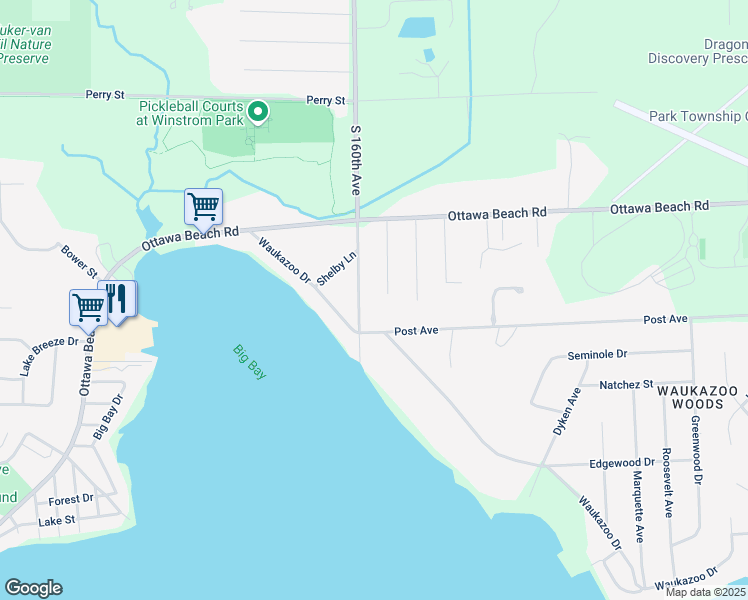 map of restaurants, bars, coffee shops, grocery stores, and more near 167 South 160th Avenue in Holland
