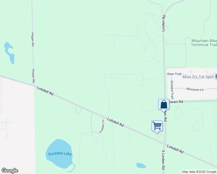 map of restaurants, bars, coffee shops, grocery stores, and more near 16213 Rogan Drive in Linden