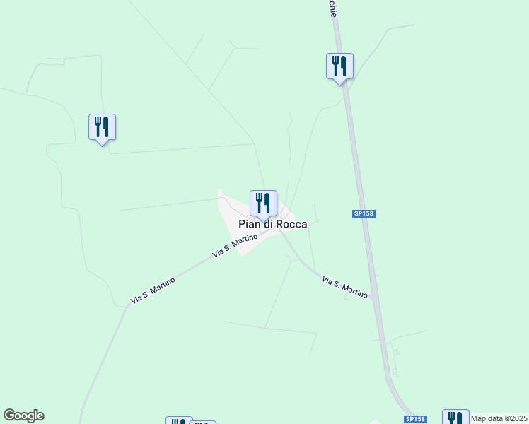 map of restaurants, bars, coffee shops, grocery stores, and more near 678 Via San Martino in Pian di Rocca
