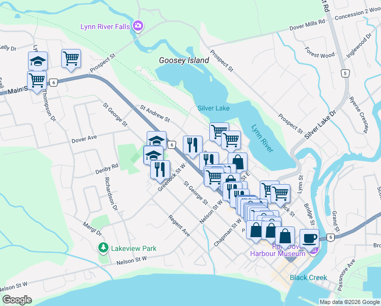 map of restaurants, bars, coffee shops, grocery stores, and more near 7 Greenock Street East in Norfolk