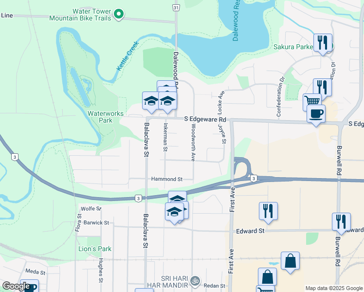 map of restaurants, bars, coffee shops, grocery stores, and more near 10 Guest Street in St. Thomas