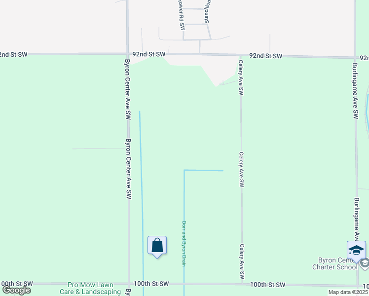 map of restaurants, bars, coffee shops, grocery stores, and more near 9488 Byron Center Avenue Southwest in Byron Center
