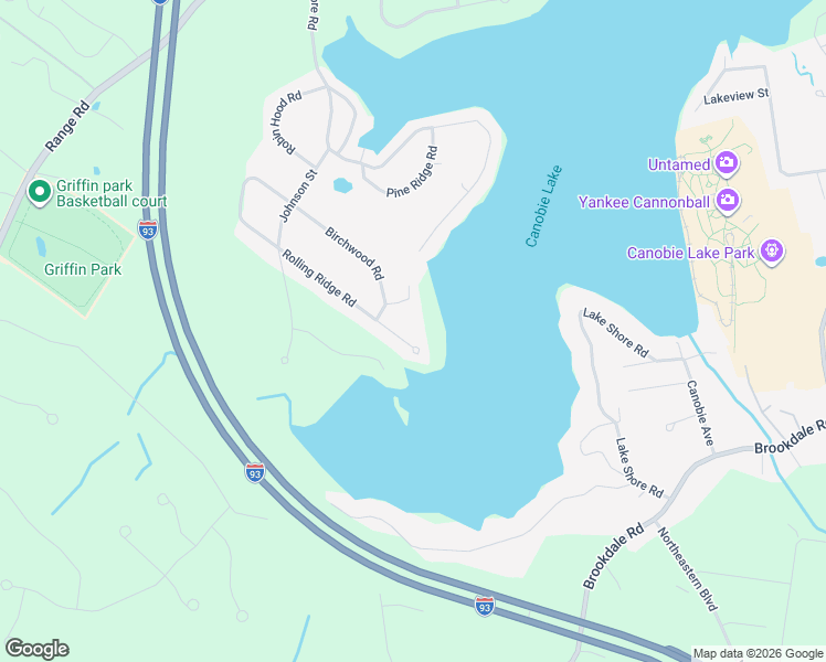 map of restaurants, bars, coffee shops, grocery stores, and more near 17 Rolling Ridge Road in Windham