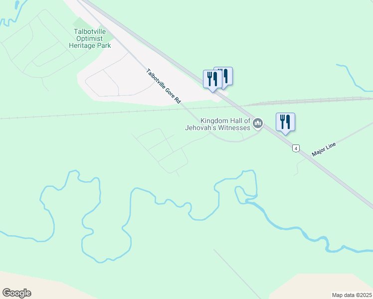 map of restaurants, bars, coffee shops, grocery stores, and more near 69 Talbotville Gore Road in St. Thomas