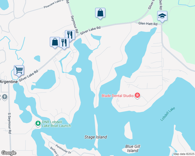 map of restaurants, bars, coffee shops, grocery stores, and more near 16206 Crest Drive in Linden