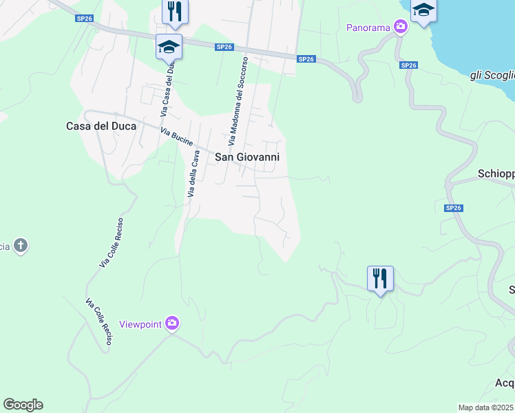 map of restaurants, bars, coffee shops, grocery stores, and more near 68 Via Bucine in San Giovanni
