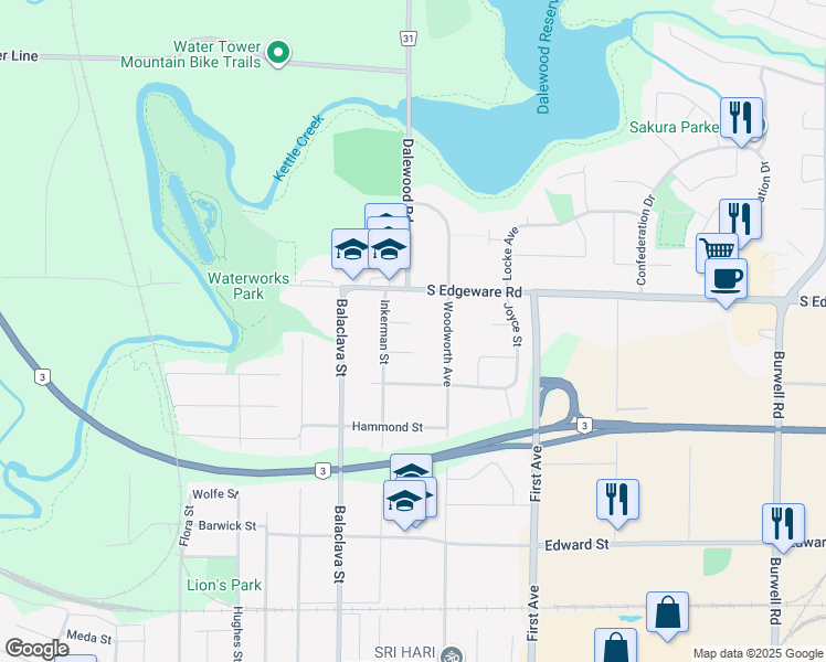 map of restaurants, bars, coffee shops, grocery stores, and more near 10 Guest Street in St. Thomas