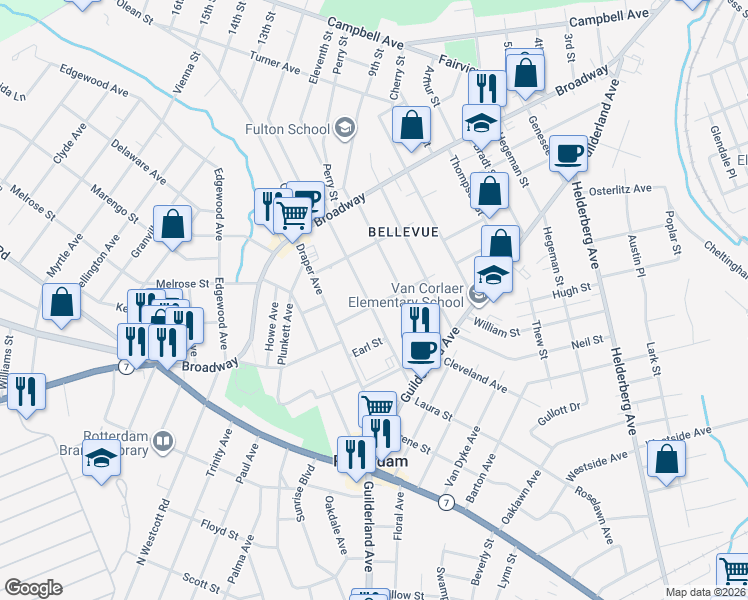 map of restaurants, bars, coffee shops, grocery stores, and more near 861 Vischer Avenue in Rotterdam