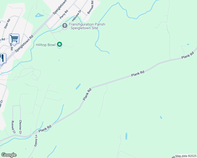 map of restaurants, bars, coffee shops, grocery stores, and more near 255 Plank Road in Troy
