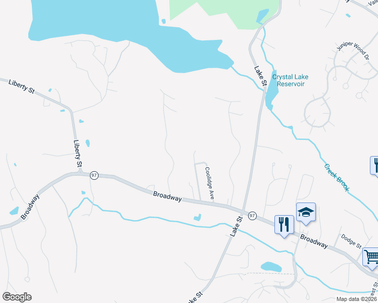 map of restaurants, bars, coffee shops, grocery stores, and more near 14 Silver Birch Lane in Haverhill