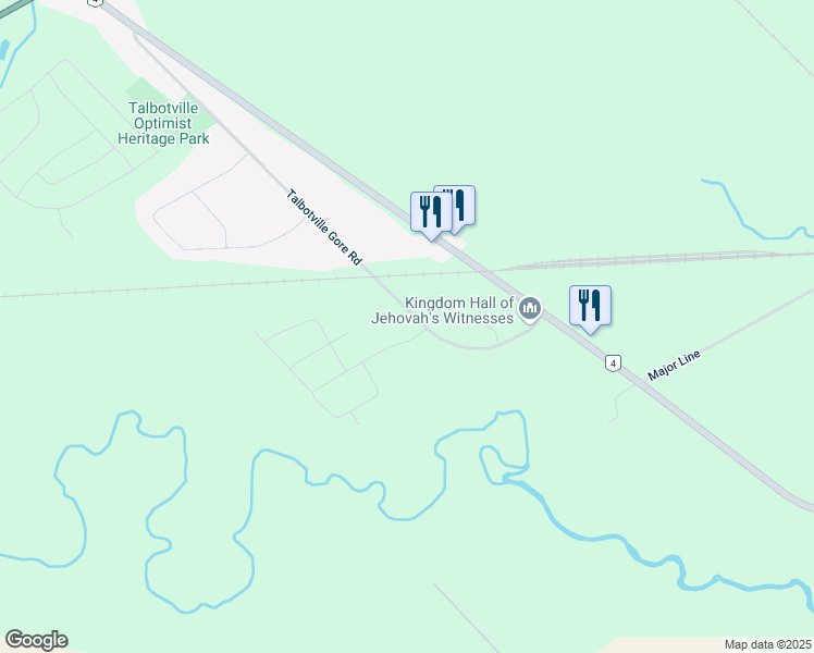 map of restaurants, bars, coffee shops, grocery stores, and more near 69 Talbotville Gore Road in St. Thomas