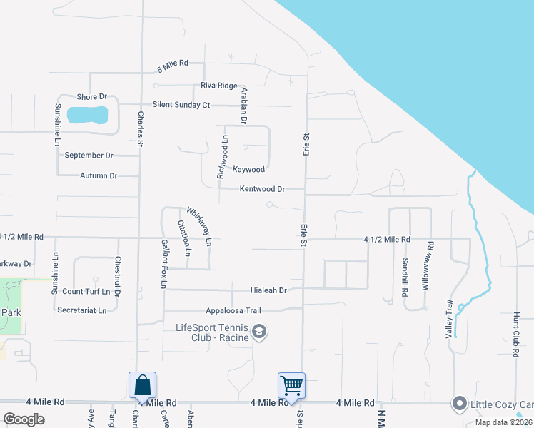map of restaurants, bars, coffee shops, grocery stores, and more near 809 Kentwood Drive in Racine