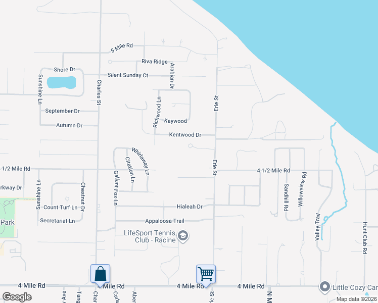 map of restaurants, bars, coffee shops, grocery stores, and more near 809 Kentwood Drive in Racine