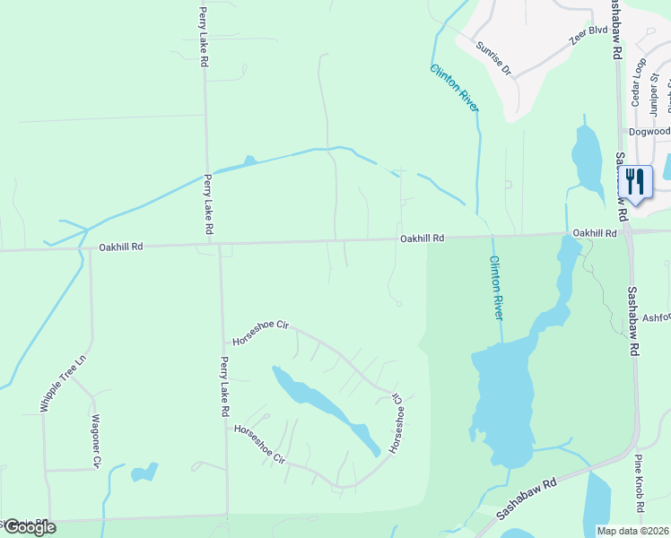map of restaurants, bars, coffee shops, grocery stores, and more near 5903 Oak Hill Rd in Clarkston