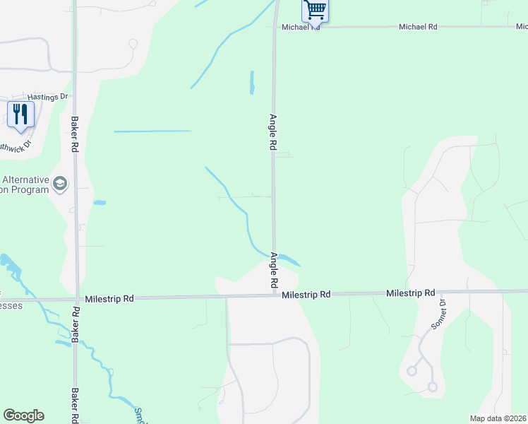 map of restaurants, bars, coffee shops, grocery stores, and more near 3356 Angle Road in Orchard Park