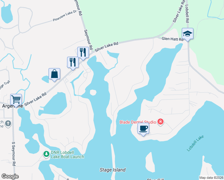 map of restaurants, bars, coffee shops, grocery stores, and more near 16158 Crest Drive in Linden