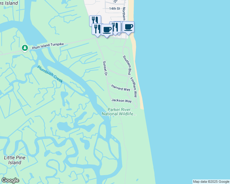 map of restaurants, bars, coffee shops, grocery stores, and more near 23 Harvard Way in Newbury