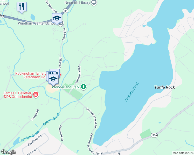 map of restaurants, bars, coffee shops, grocery stores, and more near 22 Fish Road in Windham