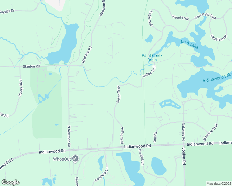 map of restaurants, bars, coffee shops, grocery stores, and more near 275 Indian Trail in Orion charter Township