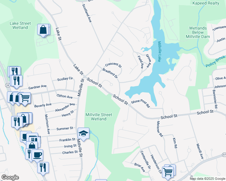 map of restaurants, bars, coffee shops, grocery stores, and more near in Salem