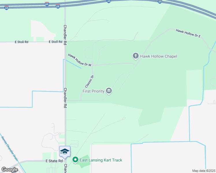 map of restaurants, bars, coffee shops, grocery stores, and more near 15330 Club Course Drive in Clinton County