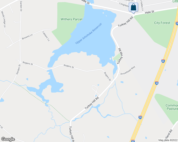 map of restaurants, bars, coffee shops, grocery stores, and more near 71 Rogers Street in West Newbury