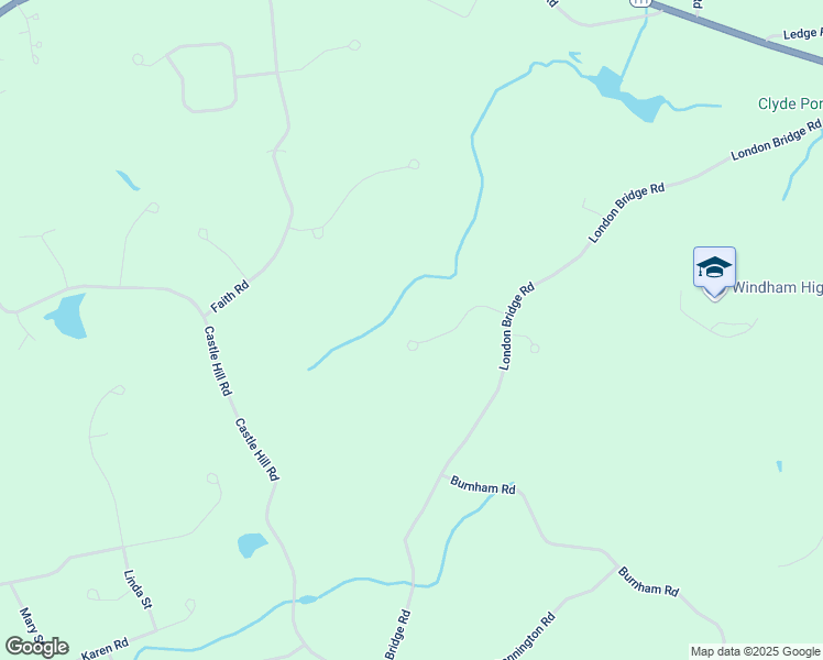 map of restaurants, bars, coffee shops, grocery stores, and more near 43 London Bridge Road in Windham