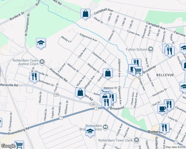 map of restaurants, bars, coffee shops, grocery stores, and more near 2853 Wellington Avenue in Rotterdam