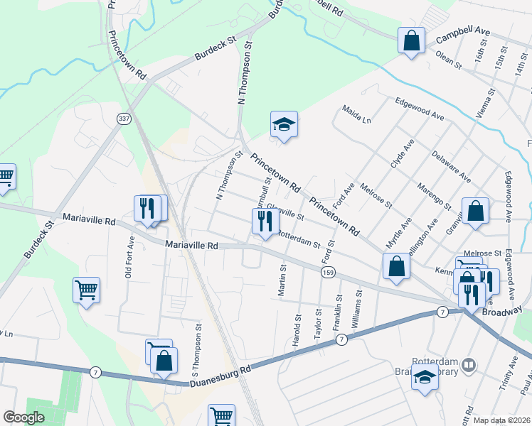 map of restaurants, bars, coffee shops, grocery stores, and more near 3142 Turnbull Street in Rotterdam