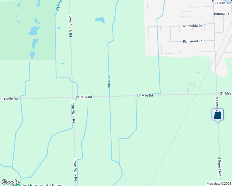 map of restaurants, bars, coffee shops, grocery stores, and more near 34575 31 Mile Road in New Haven
