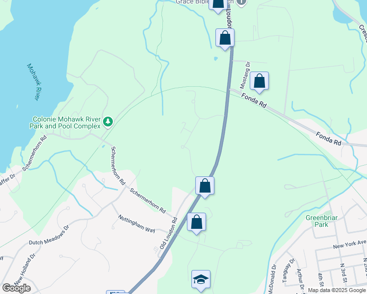 map of restaurants, bars, coffee shops, grocery stores, and more near 54 Santanoni Drive in Cohoes