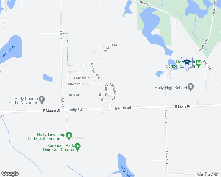 map of restaurants, bars, coffee shops, grocery stores, and more near 5327 Stafford Court in Holly