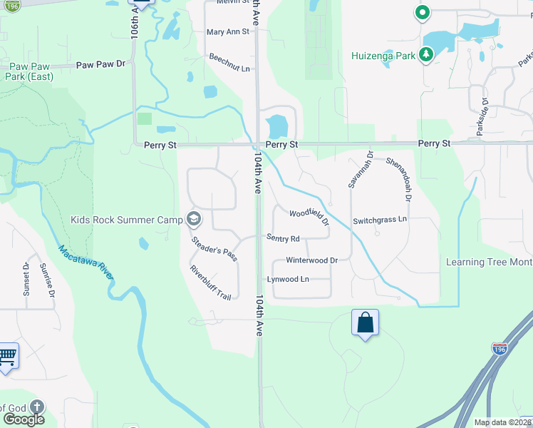 map of restaurants, bars, coffee shops, grocery stores, and more near 1435 104th Avenue in Zeeland