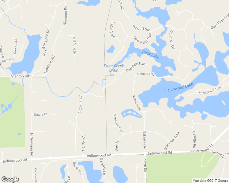 map of restaurants, bars, coffee shops, grocery stores, and more near 445 Nakomis Road in Orion charter Township