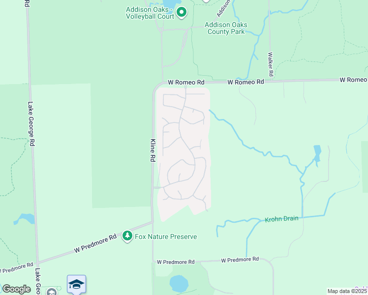 map of restaurants, bars, coffee shops, grocery stores, and more near 1441 West Romeo Road in Oakland charter Township