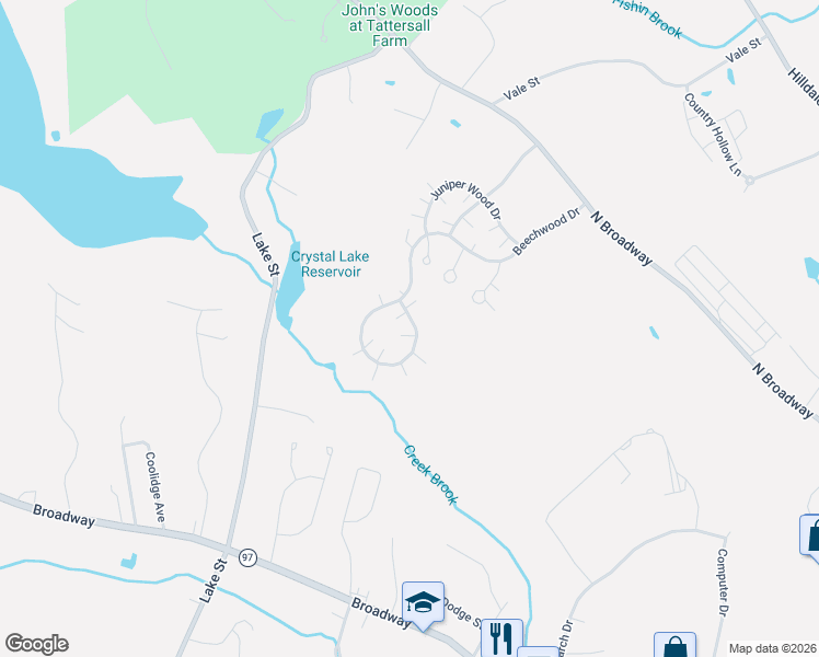 map of restaurants, bars, coffee shops, grocery stores, and more near 86 Beechwood Drive in Haverhill