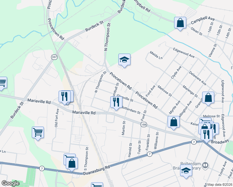 map of restaurants, bars, coffee shops, grocery stores, and more near 3142 Turnbull Street in Rotterdam