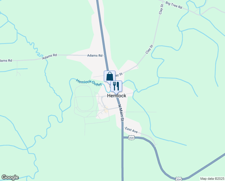 map of restaurants, bars, coffee shops, grocery stores, and more near in Hemlock