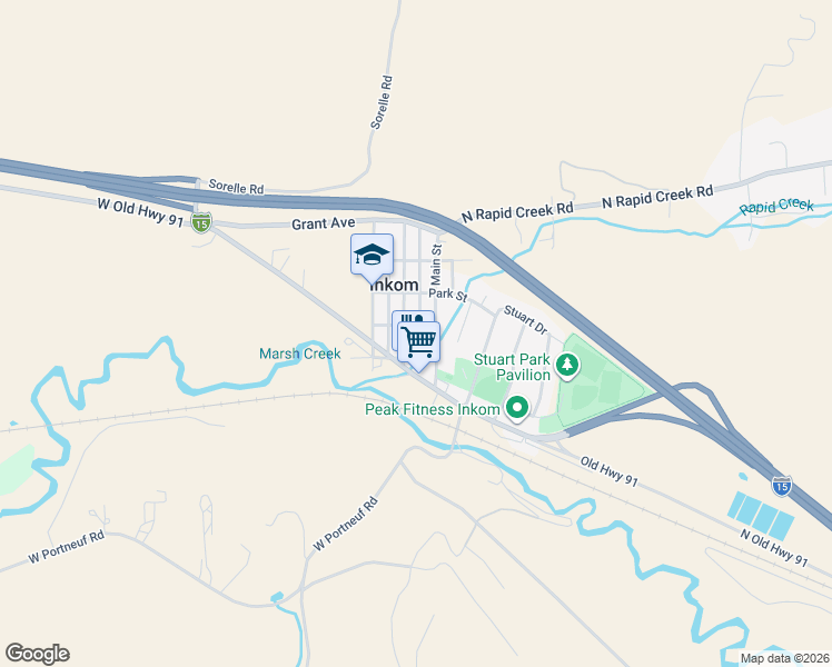 map of restaurants, bars, coffee shops, grocery stores, and more near 200-284 Washington Avenue in Inkom