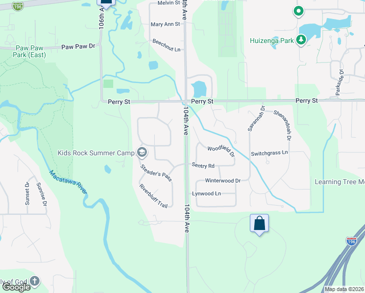 map of restaurants, bars, coffee shops, grocery stores, and more near 1435 104th Avenue in Zeeland