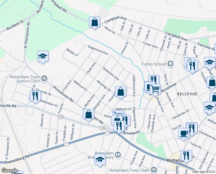 map of restaurants, bars, coffee shops, grocery stores, and more near 2853 Wellington Avenue in Rotterdam