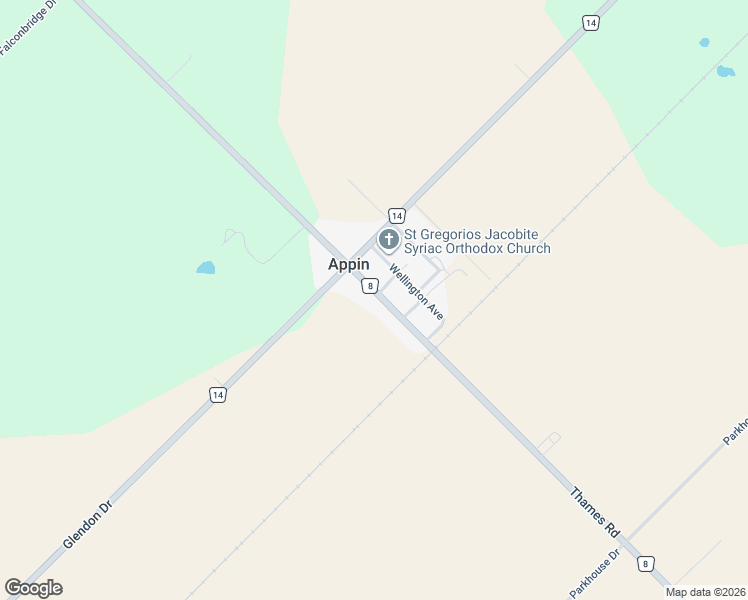 map of restaurants, bars, coffee shops, grocery stores, and more near 22719 County Road 8 in Appin