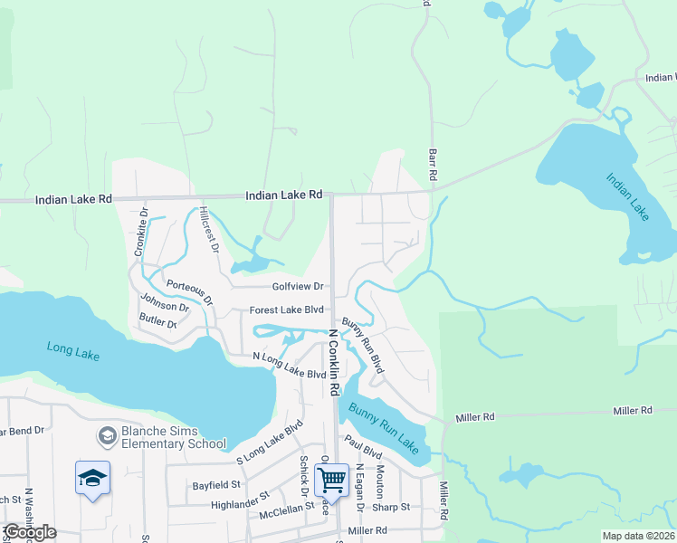 map of restaurants, bars, coffee shops, grocery stores, and more near 737 Camilla Boulevard in Orion charter Township
