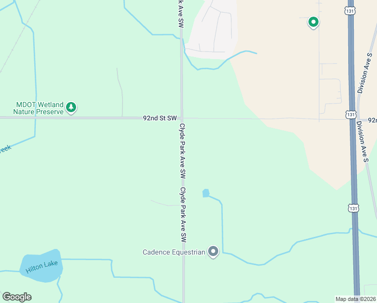 map of restaurants, bars, coffee shops, grocery stores, and more near 9280 Clyde Park Avenue Southwest in Byron Center